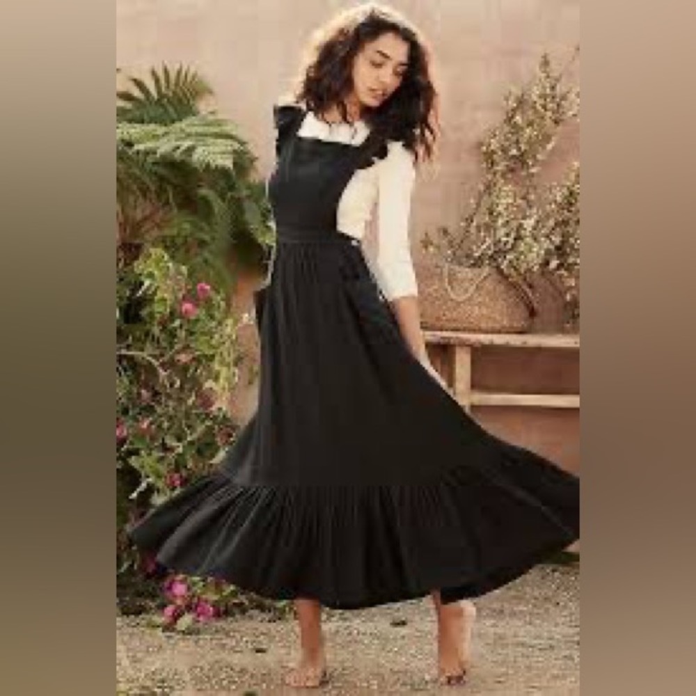 Doen Black Peninsula Pinafore Dress, XS, NWT